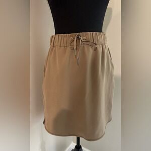 Lululemon Tan Drawstring Elastic Waist Athleisure Skirt Womens Size M